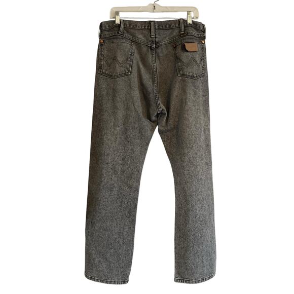 Vintage 90s Wrangler Black Stone Washed Cotton Denim Western Jeans Size 36x32 - Picture 2 of 16